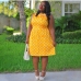 3Plus Size Bow Dots Sleeveless Knee Length Dresses