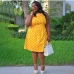 4Plus Size Bow Dots Sleeveless Knee Length Dresses