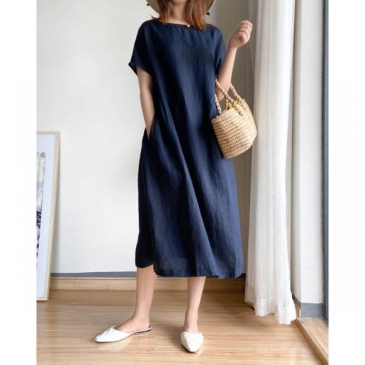 Plus Size Casual Loose Short Sleeve Dress
