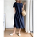 1Plus Size Casual Loose Short Sleeve Dress