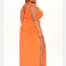 10Plus Size Deep V Neck Sleeveless Slit Maxi Dress