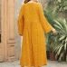 3Plus Size Embroidery Round Neck Casual Maxi Dresses