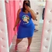5Plus Size Printed Sleeveless Knee Length Dress
