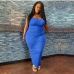 1Plus Size Ruched Backless Maxi Dress