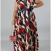 1Plus Size Short Sleeve Register Print Maxi Dress