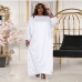 4Plus Size Solid Loose Long Sleeve Maxi Dress