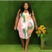 6Plus Size Tie-Dyed Irregular Sleeveless Dress