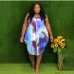 9Plus Size Tie-Dyed Irregular Sleeveless Dress