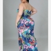3Printed Strapless Plus Size Maxi Dresses For Women