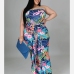 5Printed Strapless Plus Size Maxi Dresses For Women