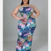 6Printed Strapless Plus Size Maxi Dresses For Women