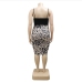 10Ruched Leopard Sleeveless Plus Size Dresses