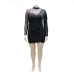5Sheer Patchwork Zipper Up Plus Size Spring Dresses
