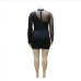 7Sheer Patchwork Zipper Up Plus Size Spring Dresses