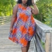 1V Neck Colorful Printed Plus Size Summer Dresses