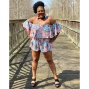  Sexy Plus Size Off Shoulder Ruffle Romper