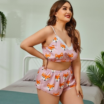  Cute Plus Size V Neck Top And Pant Sets Pajamas