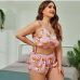 1 Cute Plus Size V Neck Top And Pant Sets Pajamas