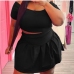 4 Leisure Time Pleated Plus Size Skirt Sets