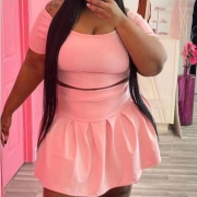  Leisure Time Pleated Plus Size Skirt Sets