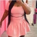 1 Leisure Time Pleated Plus Size Skirt Sets