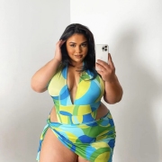 Plus Size Bodysuit With Skirt 2 Piece Outfits