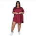 7Plus Size V Neck Loose Two Piece Outfits