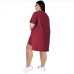 8Plus Size V Neck Loose Two Piece Outfits