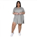 11Plus Size V Neck Loose Two Piece Outfits