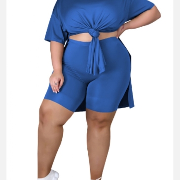 Plus Size V Neck Loose Two Piece Outfits