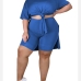 1Plus Size V Neck Loose Two Piece Outfits