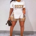 1Summer Plus Size Short Sleeve Slit Top And Shorts