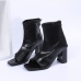 4Individual Square Toe Zip Up Chunky Boots