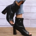 10Individual Square Toe Zip Up Chunky Boots