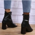 11Individual Square Toe Zip Up Chunky Boots