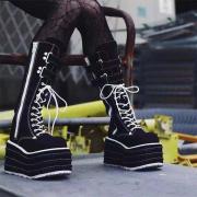 Street Design Zipper Roman Mid Calf Boots