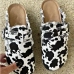 3 Leisure Closed Toe Printed Slip On Mules