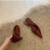 9 Pure Color Pointed Flats Shoes