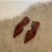 11 Pure Color Pointed Flats Shoes