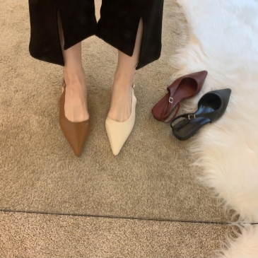 Pure Color Pointed Flats Shoes