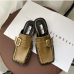 1British Style Square Toe Flat Mules Shoes 