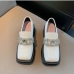 9British Style Square Toe Rhinestone Ladies Flats