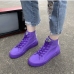 5Canvas High Top Lace Up Casual Walking Shoes