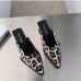 12Casual Animal Printed Pointed Toe Mules Heels