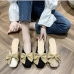 6Contrast Color Bow Closed Toe Slip On Mules