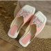 16Fashion Rhinestone Square Toe Summer Flats