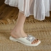 3Fashion Rhinestone Square Toe Summer Flats