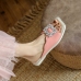 7Fashion Rhinestone Square Toe Summer Flats