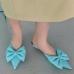 13Fashion Solid Bowtie Pointed Thin Heels Out Door Shoes