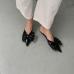 4Fashion Solid Bowtie Pointed Thin Heels Out Door Shoes